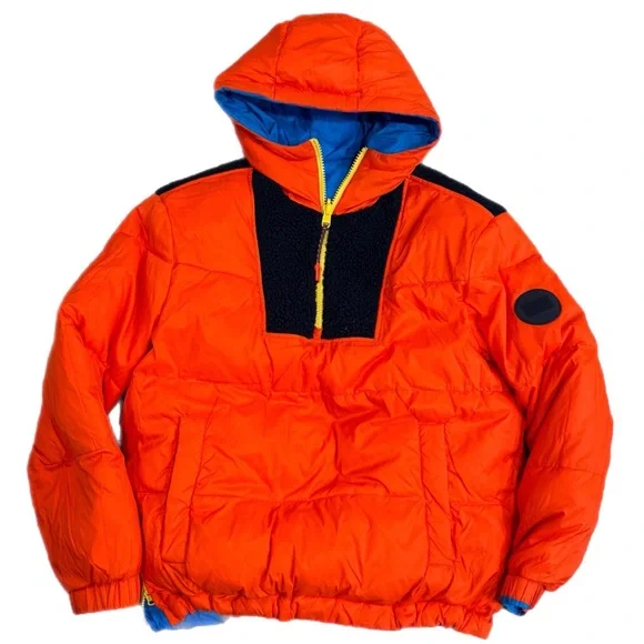 Vintage 90s Tommy Hilfiger Puffer Jacket Reversible Blue Red Sherpa Men’s S/P
